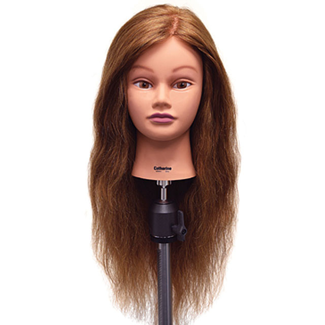 Catherine Auburn 100% Human Hair Cosmetology Mannequin Head by