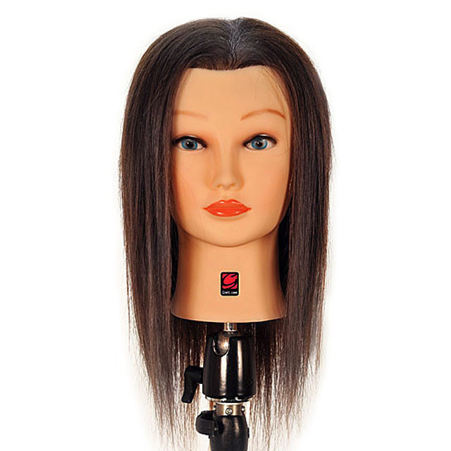 Joanne 19" 100 Human Hair Cosmetology Mannequin Head by Giell at