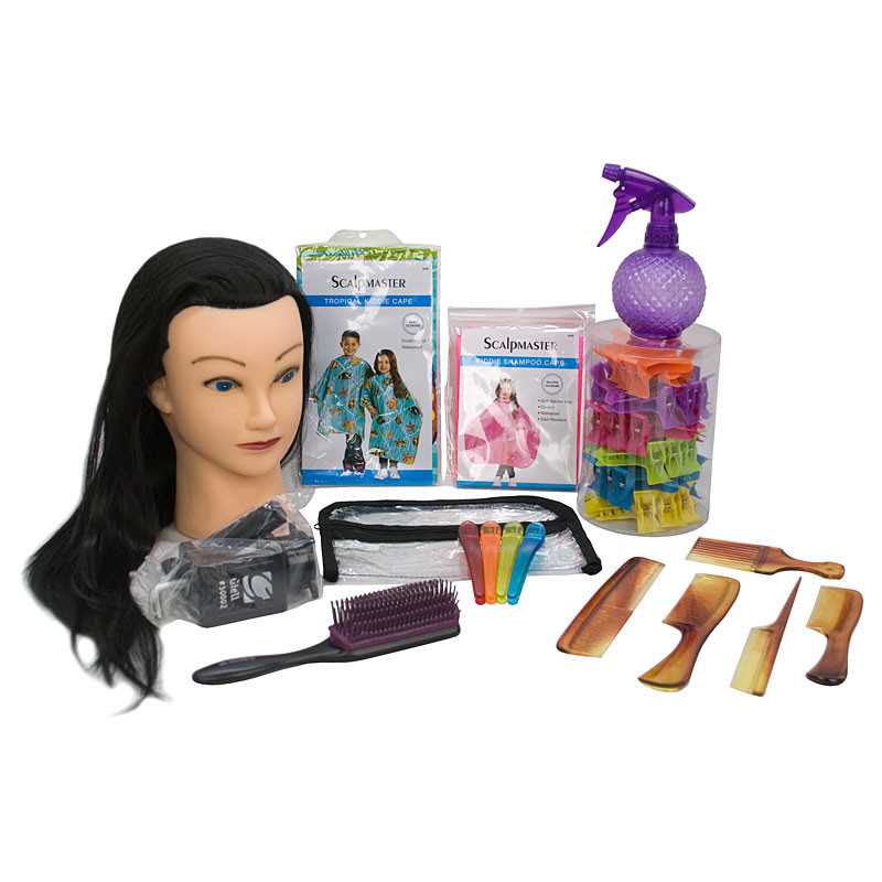 Children's Hairdresser Styling Kit with 1 Mannequin Doll Head by Giell